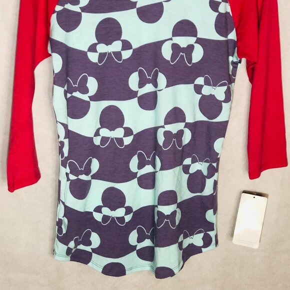 LulaRoe randy shirt Disney mid sleeve new with tags blue pink extra small READ - Picture 6 of 11